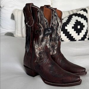 Dan Post Brown and Black Ankle Boots